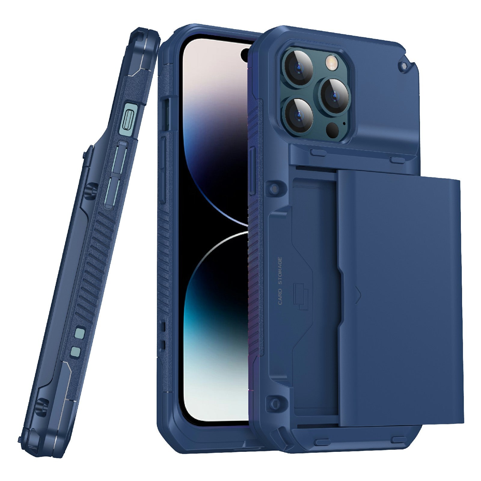 Pouzdro na telefon iPhone 14 Pro Max s držákem karty TPU PC proti pádu Pouzdro na telefon iPhone 14 Pro Max s držákem karty TPU PC proti pádu